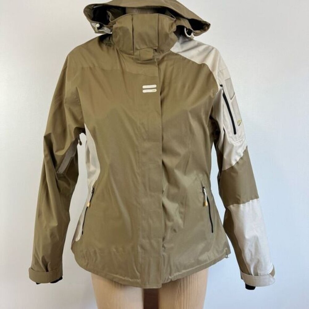 Vintage Orage Women’s Small Tan Ski Snowboarding Jacket Waterproof Hooded Zip